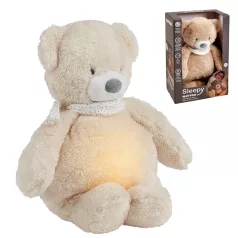   Nattou Sleepy Bear Beige 4 az 1-ben Altató Plüss Zenei Fényjelzővel és Sírásérzékelővel Újszülött Kortól - Nyugodt Altatáshoz Okos Gyerekszobai Segítség