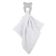 Nattou Grey BPA Mentes Szilikon Rágóka Pamut Takaróval 28x28cm - Puha Textil és Fogzást Segítő Babarágóka