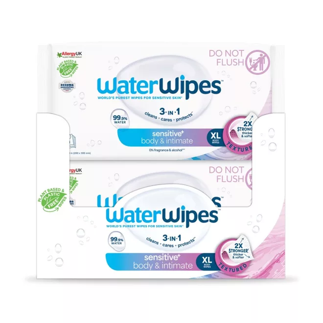 12x Waterwipes Nedves Törlőkendők Body&intimate 30 Db (360 Db) – Kíméletes Tisztítás Mindennapi Használatra