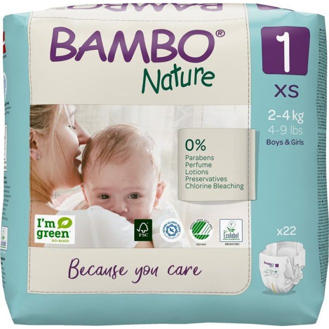 Bambo Nature Öko Pelenka 1 xS Méret 22db (2-4Kg)