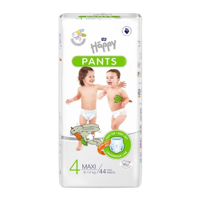 Bella Happy Pants Pelenkanadrág 4 Maxi (8-14 kg) 44db - Kényelmes és Biztonságos Védelem