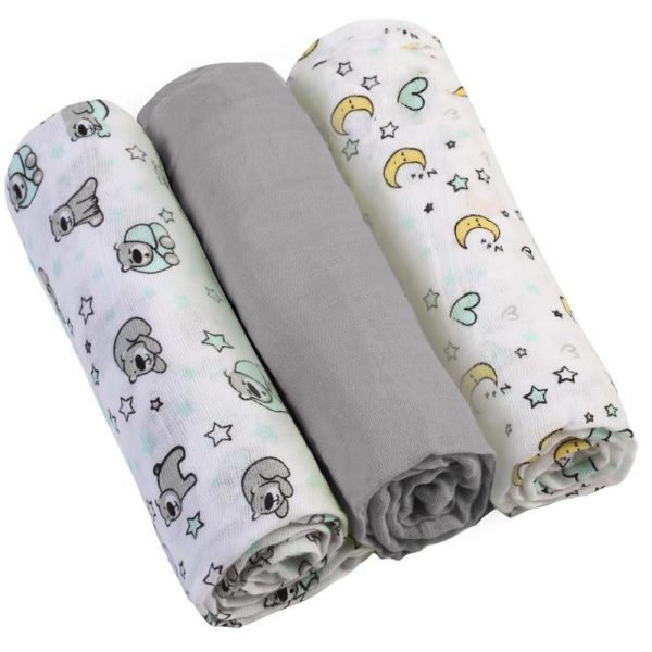 BabyOno Muszlin Pelenka Super Soft Szürke 3db (70x70cm)