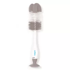   BabyOno Szürke Cumisüveg- és Cumi Tisztító Kefe 2 az 1-ben Tapadókoronggal - Higiénikus Mosogatáshoz