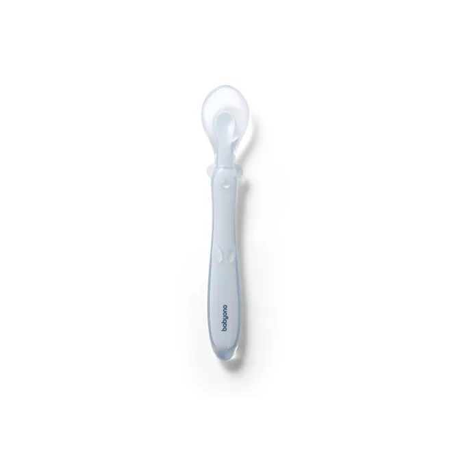 Babyono Kék Szilikon Baba Kanál 6 Hónapos Kortól, Puha Szilikon Kialakítással a Kíméletes Hozzátápláláshoz - NaturalBabyShop.hu termékkép