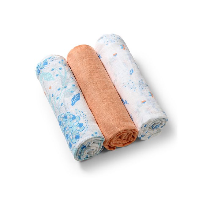 BabyOno Muszlin Pelenka Super Soft Narancs 3db (70x70cm)