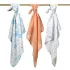 BabyOno Muszlin Pelenka Super Soft Narancs 3db (70x70cm)