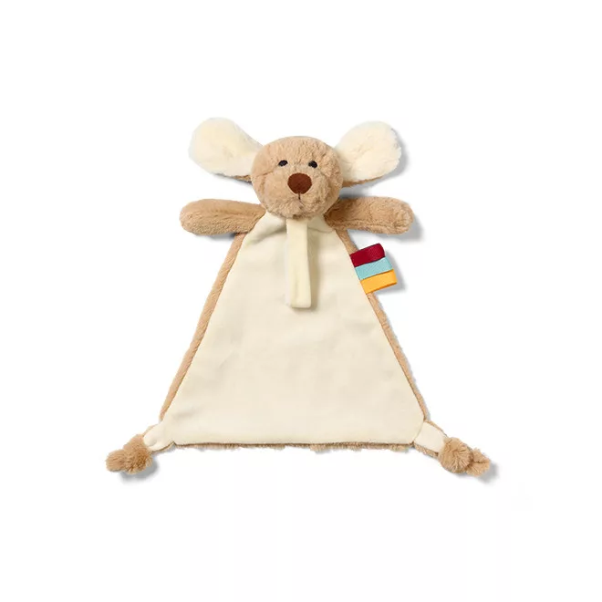 BabyOno Puha Cumitartó Fogantyúval illy Kutyu - Ölelhető Plüss Cumilánc Tartó Újszülött Kortól