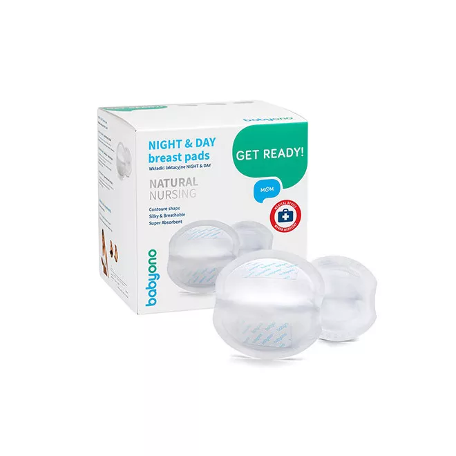 BabyOno Melltartóbetétek Night & Day 40db - Extra Nedvszívó, Higiénikus Betétek Szoptatáshoz nappalra és éjszakára