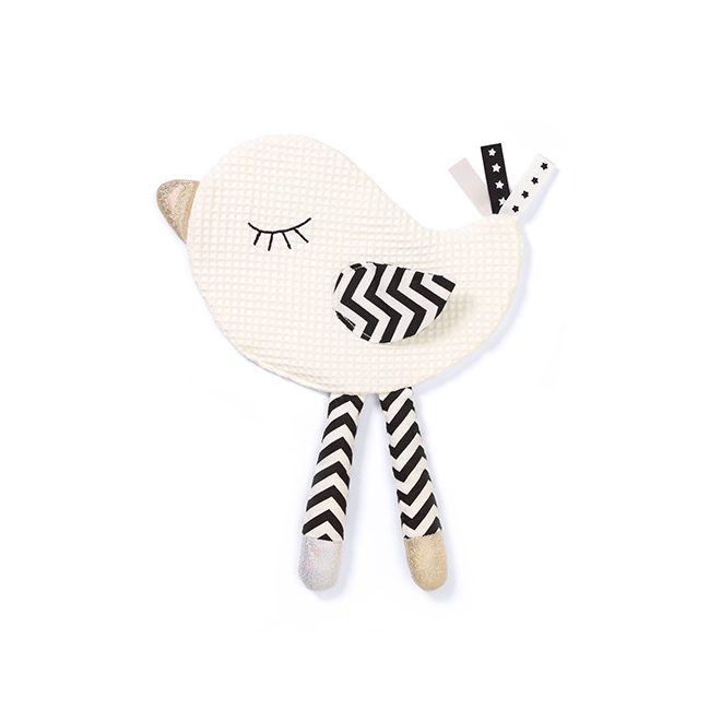 BabyOno Plüss Játék Puha Madárka Little Birdie - Ölelhető Alvókás Baba Játék Újszülött Kortól