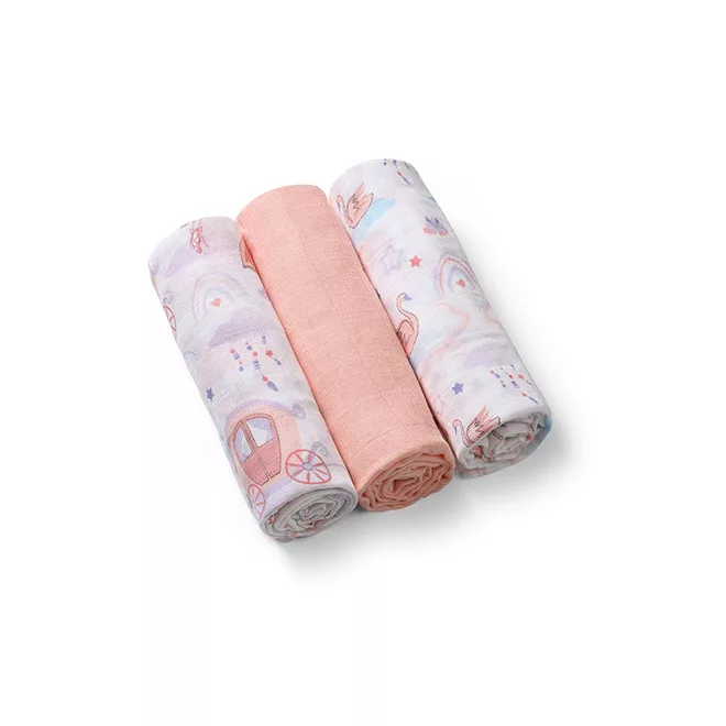 BabyOno Super Soft Muszlin Textilpelenka 3db Őszibarack 70x70cm - Puha, Légáteresztő és Gyengéd Pelenkák Babáknak