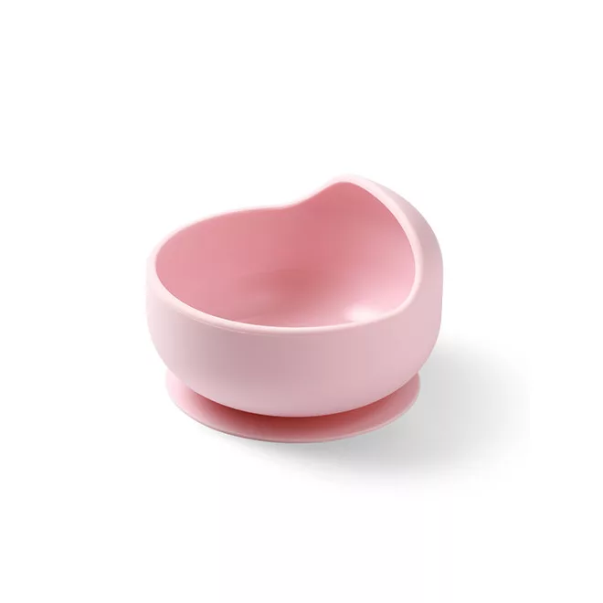 BabyOno Pink Szilikon Tálka Tapadókoronggal 6 Hónapos Kortól - Stabil Hozzátáplálási Tálka