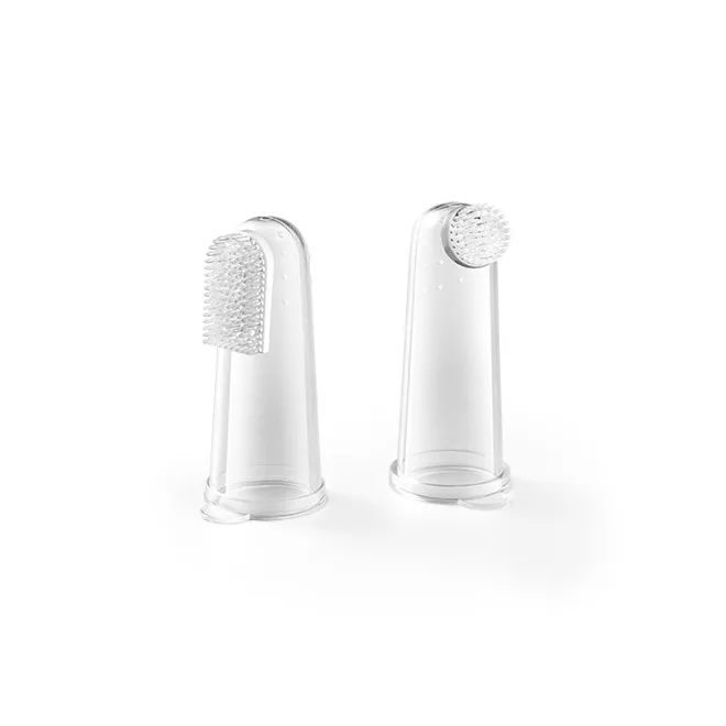 BabyOno Szilikon Ujjra Húzható Fogkefe Készlet 2db - Újszülött Kortól, Fogíny Masszírozó és Szájápoláshoz