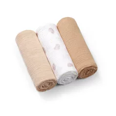   BabyOno Muszlin Pelenka Super Soft 3db Bézs 70x70cm - Puha Mindennapi Törődéshez és Sokoldalú Használatra