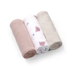   BabyOno Muszlin Pelenka Super Soft 3db Szürke 70x70cm - Puha Mindennapi Törődéshez és Sokoldalú Használatra