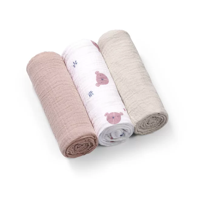 BabyOno Muszlin Pelenka Super Soft 3db Szürke 70x70cm - Puha Mindennapi Törődéshez és Sokoldalú Használatra