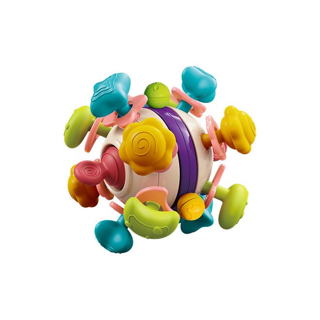 BabyOno Star Ball Szenzoros Játék Rágókával 0 Hónapos Kortól - Fejlesztő Babajáték Fogzást Segítő Rágókával, Könnyen Megfogható