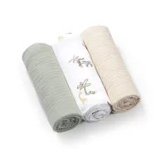   BabyOno Muszlin Pelenka Super Soft 3db Zöld 70x70cm - Puha Mindennapi Törődéshez és Sokoldalú Használatra