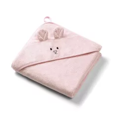   BabyOno Bambusz Kapucnis Törölköző Super Soft Rózsaszín 100x100cm - Gyengéd Törléshez Fürdés Után