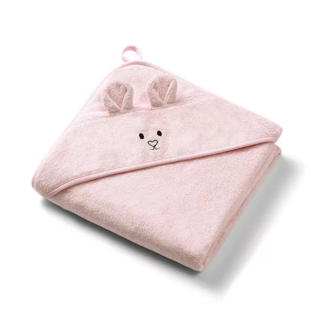 BabyOno Bambusz Kapucnis Törölköző Super Soft Rózsaszín 100x100cm - Gyengéd Törléshez Fürdés Után