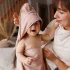 BabyOno Bambusz Kapucnis Törölköző Super Soft Rózsaszín 100x100cm - Gyengéd Törléshez Fürdés Után