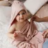 BabyOno Bambusz Kapucnis Törölköző Super Soft Rózsaszín 100x100cm - Gyengéd Törléshez Fürdés Után