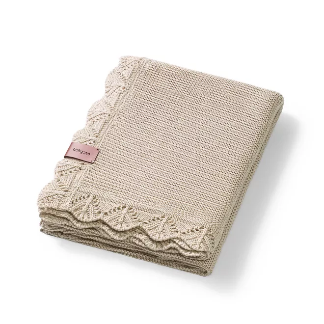 BabyOno Takaró Kötött Bambusz Világos Bézs 75x100cm - Puha Melegséghez és Kényelmes Mindennapi Használathoz