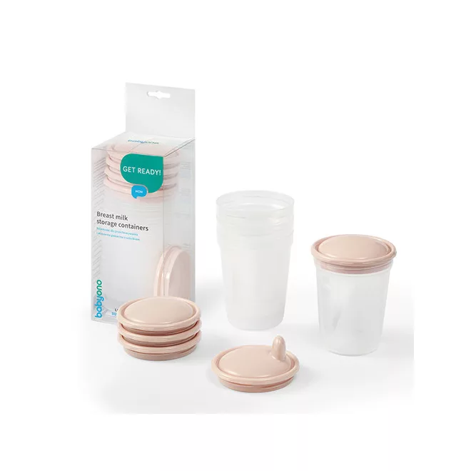BabyOno Élelmiszer Tároló és Fagyasztó Edény 4db Bézs - Praktikus Babaétel Adagoláshoz és Fagyasztáshoz