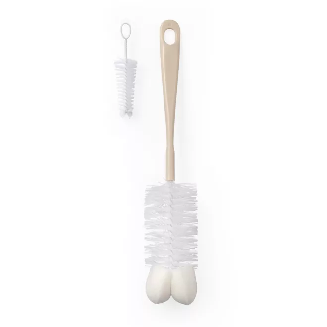 BabyOno Bézs Cumisüveg Kefe Mini Kefével - Alapos Tisztítás Palackokhoz és Cumikhoz