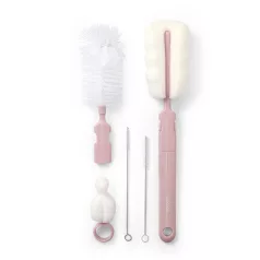   BabyOno Rózsaszín Cumisüveg- és Cumimosó Kefe Levehető Fogantyúval - Könnyű Tisztítás Nehezen Elérhető Részekhez