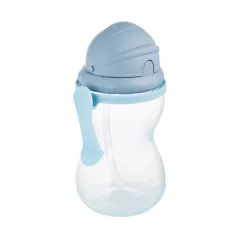 Canpol Babies Sportpalack Szilikon Szívószállal 370ml 12 Hónapos Kortól Kék – Puha Szilikon Szívószállal, Önálló Ivás Tanulásához