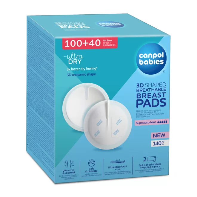 Canpol Babies Babies Egyszer Használatos Melltartóbetétek 100+40db - Kényelmes Védelmet és Frissességet ad