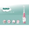 Neno Denti Rózsaszín Gyermek Elektromos Fogkefe 3 Hónapos Kortól - 4 Cserélhető Fejjel, LED Fénnyel és Tapadókoronggal, Puha Sörtékkel, IPX7 Vízálló