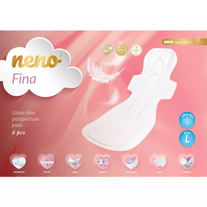 Neno Fina Ultra Vékony Szülés Utáni Betét S-L 8db - Kényelmes Anyasági Betét