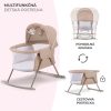 Kinderkraft Lovi 3in1 Összecsukható Babaágy Beige - Hordozható Kiságy, Bölcső és Utazóágy Egyben, Lélegző Hálófallal és Baldachinnal