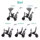 Kinderkraft Easytwist SELECT Háromkerekű Tricikli Platinum Grey - Prémium Multifunkciós Gyerek Tricikli Forgatható Üléssel, Szülőkarral és Magnéziumvázzal, 9 Hónapos Kortól