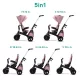 Kinderkraft Easytwist SELECT Háromkerekű Tricikli Mauvelous Pink - Prémium Multifunkciós Gyerek Tricikli Forgatható Üléssel, Szülőkarral és Magnéziumvázzal, 9 Hónapos Kortól