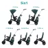 Kinderkraft Easytwist SELECT Háromkerekű Tricikli Midnight Green - Prémium Multifunkciós Gyerek Tricikli Forgatható Üléssel, Szülőkarral és Magnéziumvázzal, 9 Hónapos Kortól