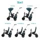 Kinderkraft Easytwist SELECT Háromkerekű Tricikli Midnight Green - Prémium Multifunkciós Gyerek Tricikli Forgatható Üléssel, Szülőkarral és Magnéziumvázzal, 9 Hónapos Kortól
