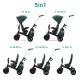 Kinderkraft Easytwist SELECT Háromkerekű Tricikli Midnight Green - Prémium Multifunkciós Gyerek Tricikli Forgatható Üléssel, Szülőkarral és Magnéziumvázzal, 9 Hónapos Kortól