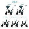 Kinderkraft Easytwist SELECT Háromkerekű Tricikli Midnight Green - Prémium Multifunkciós Gyerek Tricikli Forgatható Üléssel, Szülőkarral és Magnéziumvázzal, 9 Hónapos Kortól