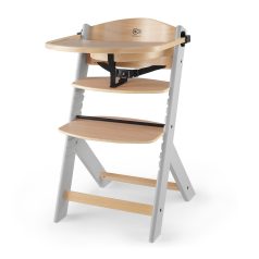   Kinderkraft Enock Prémium Fa Etetőszék Grey Wooden - Állítható Magasságú Etetőszék Újszülöttkortól, Elegáns Szürke-Fa Kivitelben, Stabil és Tartós Szerkezet