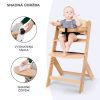 Kinderkraft Enock Prémium Fa Etetőszék Grey Wooden - Állítható Magasságú Etetőszék Újszülöttkortól, Elegáns Szürke-Fa Kivitelben, Stabil és Tartós Szerkezet