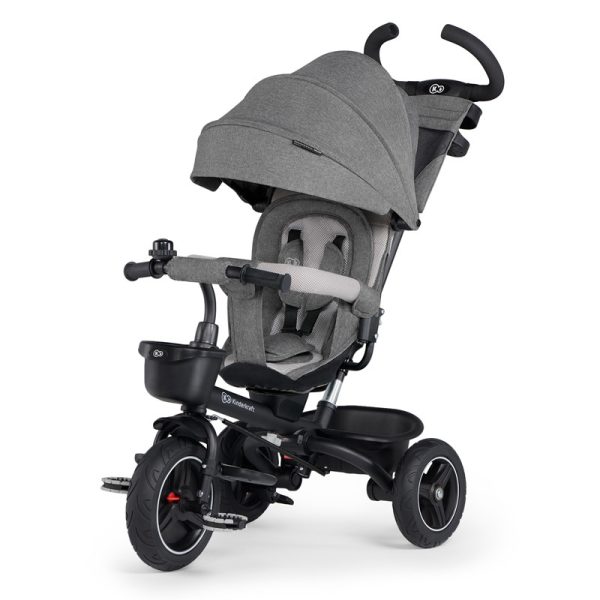 Kinderkraft Spinstep SELECT Háromkerekű Tricikli Grey - Prémium Multifunkciós Gyerek Tricikli Szülőkarral, Átalakítható Pedálos Kerékpárrá, 9 Hónapos Kortól