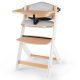 Kinderkraft Enock Prémium Fa Etetőszék Párnázással White Wooden - Állítható Magasságú Etetőszék Újszülöttkortól, Kényelmes Ülőpárnával és Elegáns Fehér Fa Kivitelben