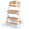 Kinderkraft Enock Prémium Fa Etetőszék Párnázással White Wooden - Állítható Magasságú Etetőszék Újszülöttkortól, Kényelmes Ülőpárnával és Elegáns Fehér Fa Kivitelben