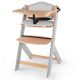 Kinderkraft Enock Prémium Fa Etetőszék Párnázással Grey Wooden - Állítható Magasságú Etetőszék Újszülöttkortól, Kényelmes Ülőpárnával és Elegáns Fa Kivitelben