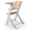 Kinderkraft Enock Prémium Fa Etetőszék Párnázással Grey Wooden - Állítható Magasságú Etetőszék Újszülöttkortól, Kényelmes Ülőpárnával és Elegáns Fa Kivitelben