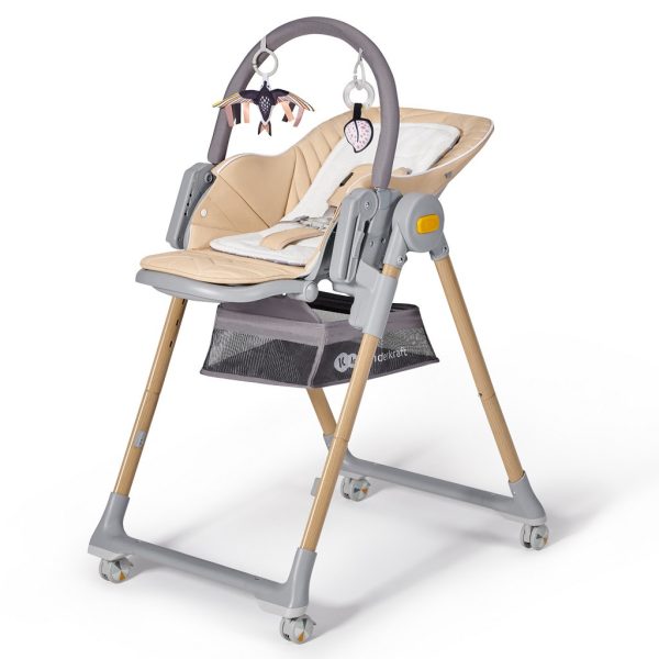 Kinderkraft Select Lastree Prémium Etetőszék Wood - Többfunkciós Magas Etetőszék Újszülöttkortól, Dönthető Háttámlával és Elegáns Fa Hatású Kivitelben