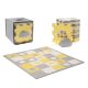 Kinderkraft Luno Shapes Prémium Habosított Puzzle Alátét 185x165cm Sárga - 30 Darabos Játszószőnyeg Szett Formákkal, Puha és Biztonságos Felület Babáknak