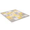 Kinderkraft Luno Shapes Prémium Habosított Puzzle Alátét 185x165cm Sárga - 30 Darabos Játszószőnyeg Szett Formákkal, Puha és Biztonságos Felület Babáknak
